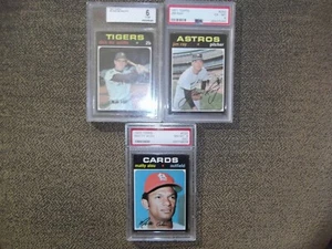 1971 TOPPS BASEBALL GRADED LOT-MCAULIFFE BVG 6,RAY PSA 6,ALOU PSA 8 HIGH NUMBER - Picture 1 of 2