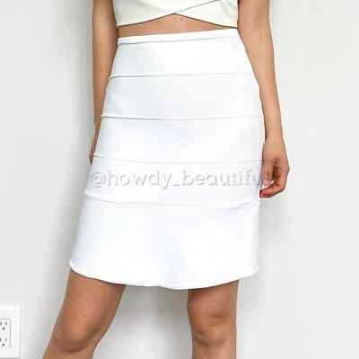 90's Vintage Herve Leger White Mini Bandage Skirt - Изображение 1 из 4