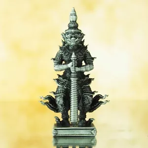 Mini estatua de plata real Wat Phra Kerd Kongkaram BE2563 amuleto tailandés Thao Wessuwan - Imagen 1 de 13