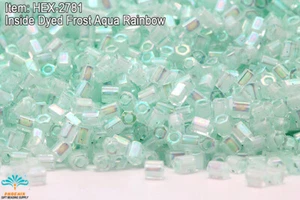 Miyuki Esagono 2 Tagli 11/0 Tinto Interno Gelo Acqua Arcobaleno Hex-2781 - Foto 1 di 1