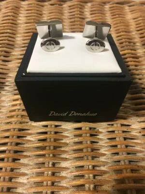 Gemelos para hombre David Donahue de plata de ley y piedras preciosas de sodalita Foto 1 de 4