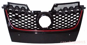 VW 05-08 GOLF MK5 V GTI JETTA Grille BK/Red FRONT BUMPER GRILLE with Logo Base - Picture 1 of 1