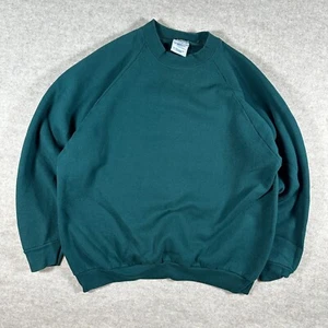 Vintage 90s Fruit Of The Loom Deep Forest Green Blank Crewneck Size XXL - Picture 1 of 9