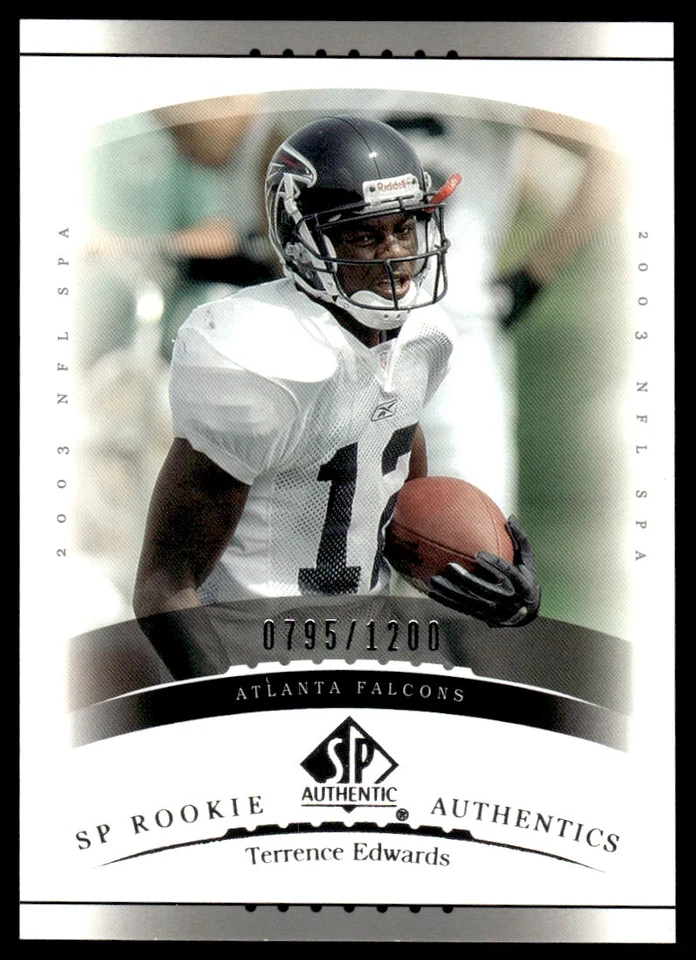 2003 SP Authentic Terrence Edwards Rookie 0795/1200 Atlanta Falcons #171A R87 - Image 1 of 2