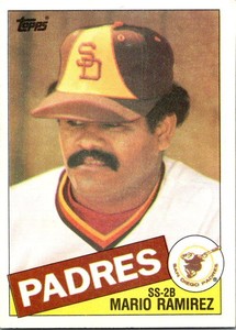 1985 Topps Mario Ramirez Miscut Back 427 San Diego Padres