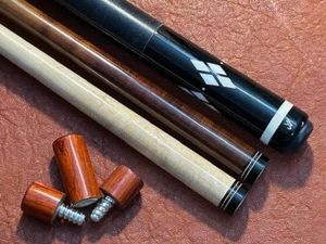 Jim Vest Custom Pool Cue With 1 Kielwood Shaft & 1 Maple Shaft. - Picture 1 of 6