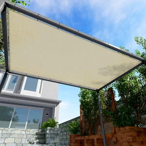 Beige 2-7 Fuß 240 G Sonnenschutz Segel gerade Kante Oberfläche Überdachung Markise Terrasse - Bild 1 von 7