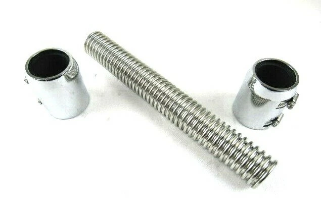 Kit Manguera Radiador Universal Chevy/Ford Acero Inoxidable 12" Cromo K72801C Foto 1 de 2