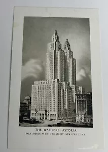 New York City - Waldorf-Astoria Hotel - 49th / 50th Streets - 1941 Unposted - Picture 1 of 4