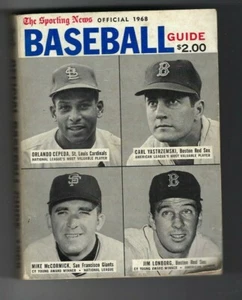 1968 Sporting News Baseball Guide Cepeda Cardinals Carl Yastrzemski Red Sox GOOD - Picture 1 of 1