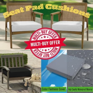 Waterproof Outdoor Seat Pads Cushions for Garden Rattan Chair Pads All Purpose - Picture 1 of 36
