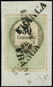 Lombardei Mi. 4I Stempelmarke Buchdruck auf Briefstück Attest Diena KR0172107 - Bild 1 von 3