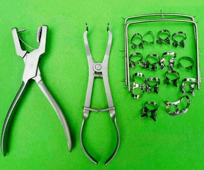 Kit de inicio de presa de goma dental con abrazaderas perforadoras de marco Juego de 18 piezas Foto 1 de 3