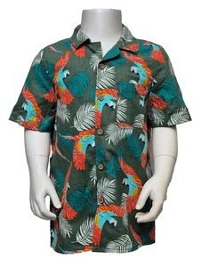 MARKS & SPENCER Kids Boys Lovely Green Parrot Shirt Short Sleeve 2-3 Years - Picture 1 of 2
