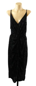 City Chic Womens Plus Size 18 M Dress Black Velvet Sleeveless Maxi Stretch Event - Picture 1 of 10