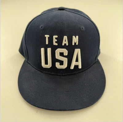 Team USA Hat Cap Snap Back Mens Navy Blue Olympics Olympic Games Flag Sports - Image 1 of 4