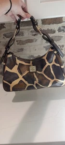Bolso de Hombro Dooney & Bourke Vintage Cuero Estampado Jirafa Marrón  - Imagen 1 de 12