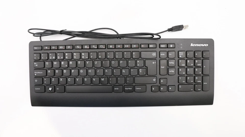 Lenovo LP Slim USB Spanish 172  Universal USB keyboard Spanish Black FRU 54Y9281 - Image 1 of 4