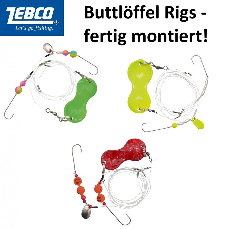 Flatty Teaser Buttlöffel Rig -fertig montiertes Plattfisch Vorfach Buttangeln - Bild 1 von 1