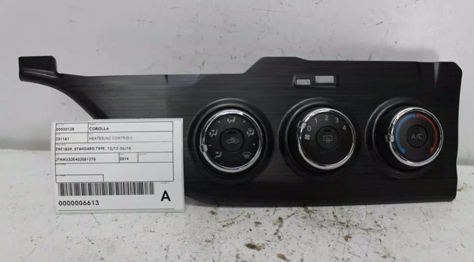Toyota, Corolla Heater/Ac Controls Zre182R Standard Type 10/12 06/18 - image 1 of 1