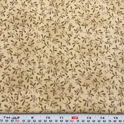 Heritage Hollow by Kim Diehl for Henry Glass Tan Cotton Fabric Remnant 16" x 40" - Image 1 of 2