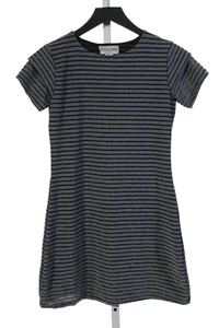 Les Tout Petits Girls Stretch Metallic Striped Short Sleeve Dress Gray Size 16 - Picture 1 of 5