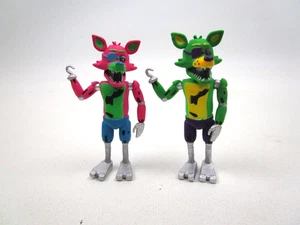 Five Nights at Freddy's Funko Black Light Foxy Mini Figure Set Pink & Green 2" - Picture 1 of 8