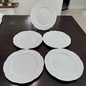 5er Set Block Porzellan weiß WINDSOR BONE Speiseteller 10 3/4" gebraucht - Bild 1 von 7