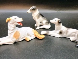 3 piezas. Conjunto de figuras ERPHILA Borzoi perro pintadas a mano de colección Alemania  - Imagen 1 de 8
