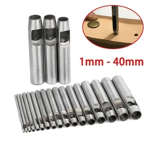 1mm - 40mm Heavy Duty Round Hollow Hole Punch Tool For Leather Belts Crafts DIY - Picture 1 of 13