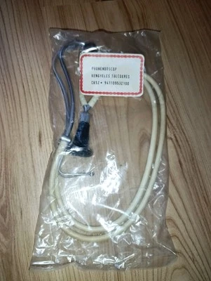 1970' NOS VINTAGE STETHOSCOPE FUNNEL DOUBLE TUBE White - Bild 1 von 2