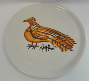 Vintage Bo Frost Italian Stoneware Pizza Plate Picasso Style Bird 31cm A32 B516 - Picture 1 of 9
