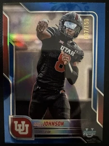 2025 Bowman Chrome U Nate Johnson #57 Blue /150 Utah - Bild 1 von 2