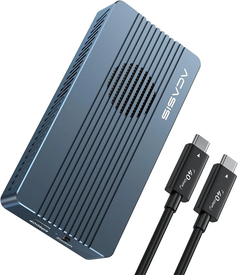 ACASIS 40Gbps M.2 NVMe SSD Gehäuse mit Lüfter, für M1 M2 Pro/Max, USB C Case