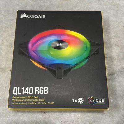 Corsair iCUE QL140 RGB 140mm PWM Dual Fan Kit with Lighting Node CORE... - Image 1 of 3