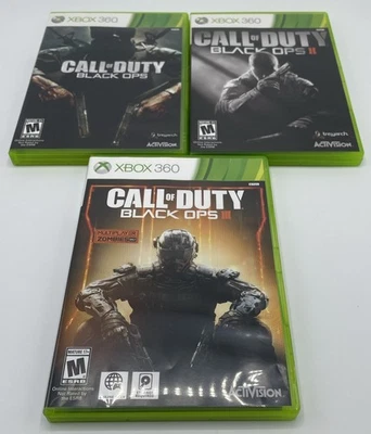 Call of Duty Black Ops 1 2 3 1-3 Trilogy Xbox 360 Lot Of 3 Games Complete CIB - Image 1 of 4