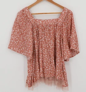 Nuevo con etiquetas Top Campesino Floral Ditzy Mujeres Casa Boho Hada Transparente Volantes Arco Talla M - Imagen 1 de 10