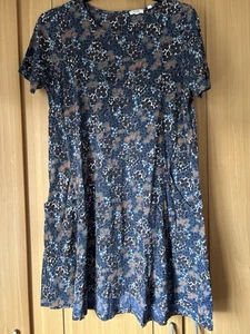 FatFace Women's Simone Jersey Dress 16 Blue Patterned Excellent Condition - Picture 1 of 5