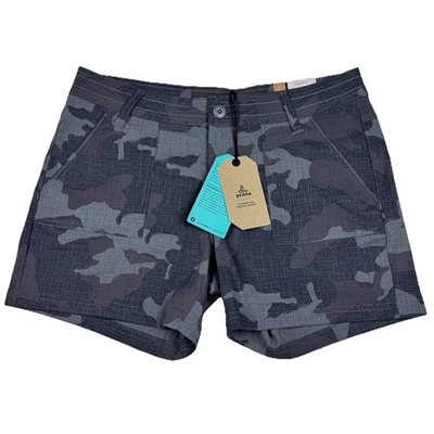 NEW Prana Olivia Shorts Womens 10 Gravel Camo 5” Inseam UPF Stretch Hiking Trail - Image 1 of 4