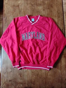 Vintage Y2K University Of Maryland Terrapins Mens M Sweater Pullover Windbreaker - Picture 1 of 6