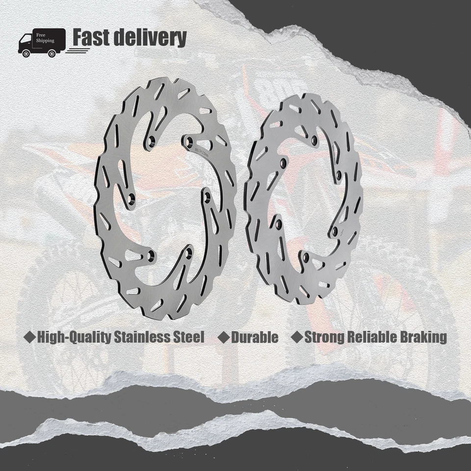 For SUZUKI RM 125 250 2006 2007 2008 2009 2010 Front Rear Brake Disc Rotors - Image 1 of 4