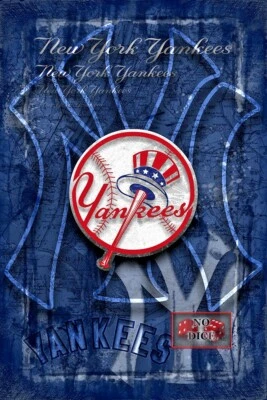 NEW YORK YANKEES Poster, NYNY Yankees MLB Baseball Print Free Shipping Us - Image 1 of 4