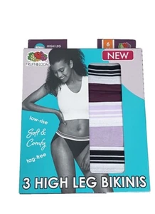 Fruit Of The Loom® Women's 3pk Modal High Leg Bikini "Boyfriend Style" NEW!! - Picture 1 of 9