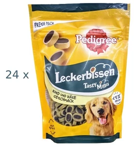 24 x 140g Pedigree Leckerbissen Tasty Minis (€ 15,76/kg) mit Rind Käse Geschmack - Bild 1 von 4