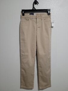 NWT GAP KIDS Girls Chino Pants Straight Beige Color Adjustable Waist.Size 10R