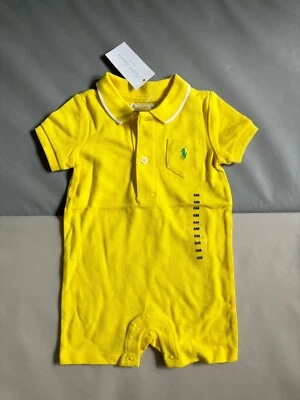 NUEVO CON ETIQUETAS Polo Ralph Lauren Bebé Niños Malla Bolsillo Shortall Mameluco Regalo Nuevo con Etiquetas 6 Meses Foto 1 de 3