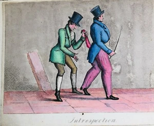 Busby's Caricature Ca. 1820s.  Introspection - Picture 1 of 1