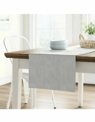 Threshold Farm House Table Runner Cotton Blend Solid Ivory size 14 x 72 New  - Image 1 of 4