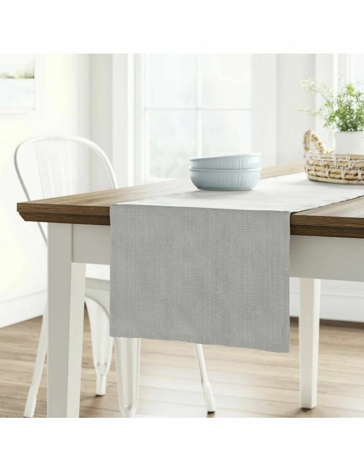 Threshold Farm House Table Runner Cotton Blend Solid Ivory size 14 x 72 New  - Image 1 of 4