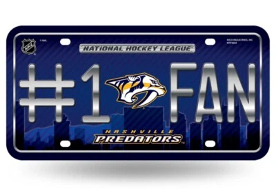 Nashville Predators NHL #1 Ventilador Metal Placa Automática Etiqueta Foto 1 de 4